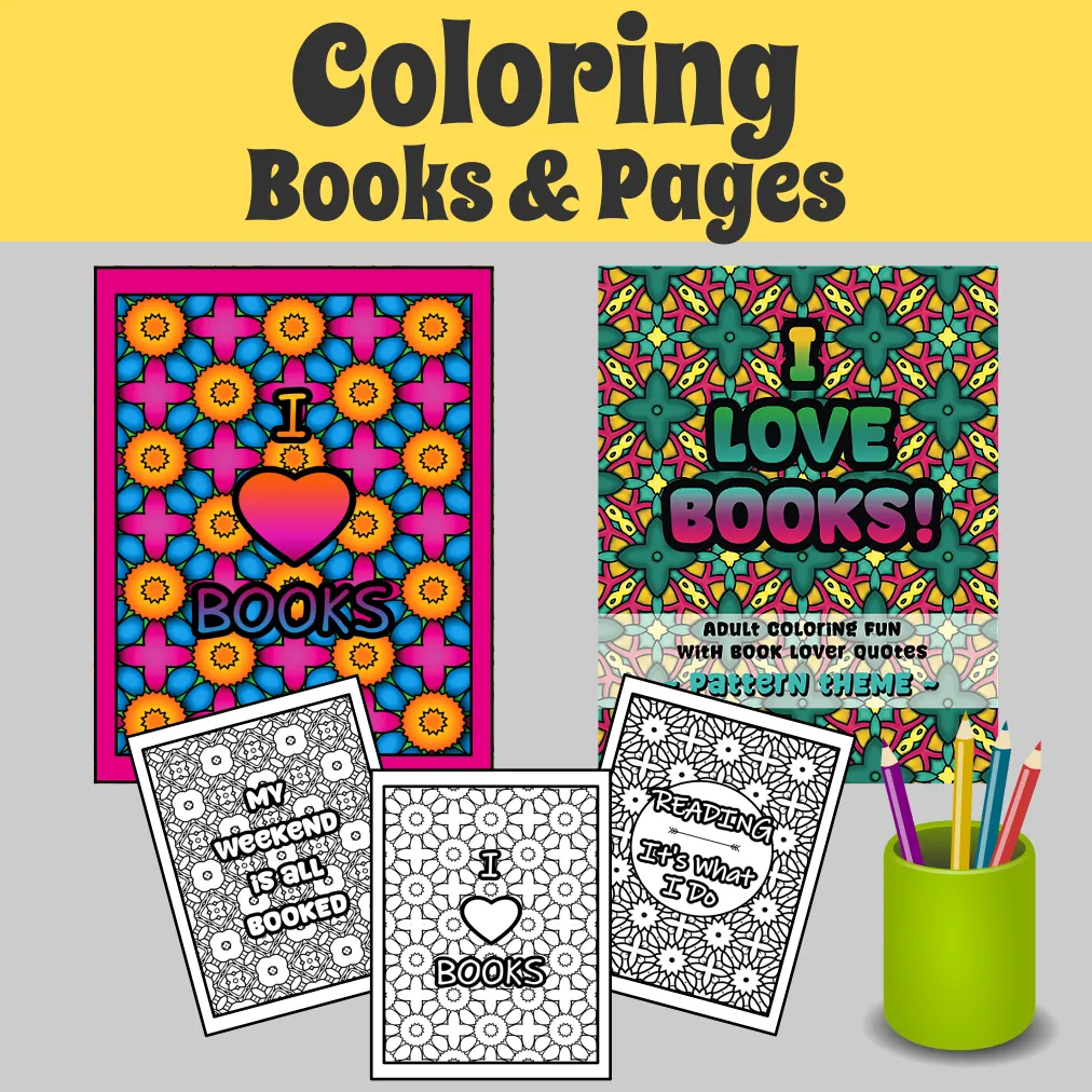 Coloring Pages for Book Lovers #booklover #bibliophile #bookaholic