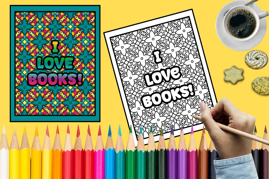 Printable Coloring Pages for Book Lovers #booklover #bibliophile #bookaholic #pattern #printables #coloringpages