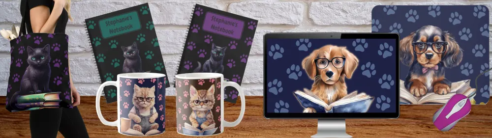 Book Lover Products with an Animal Theme  #petlover #animallover #booklover #bibliophile #bookaholic