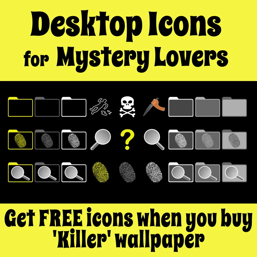 Free Desktop Icons for Mystery Lovers #booklover #bibliophile #bookaholic #bookaddict #freeicons #mysterylover
