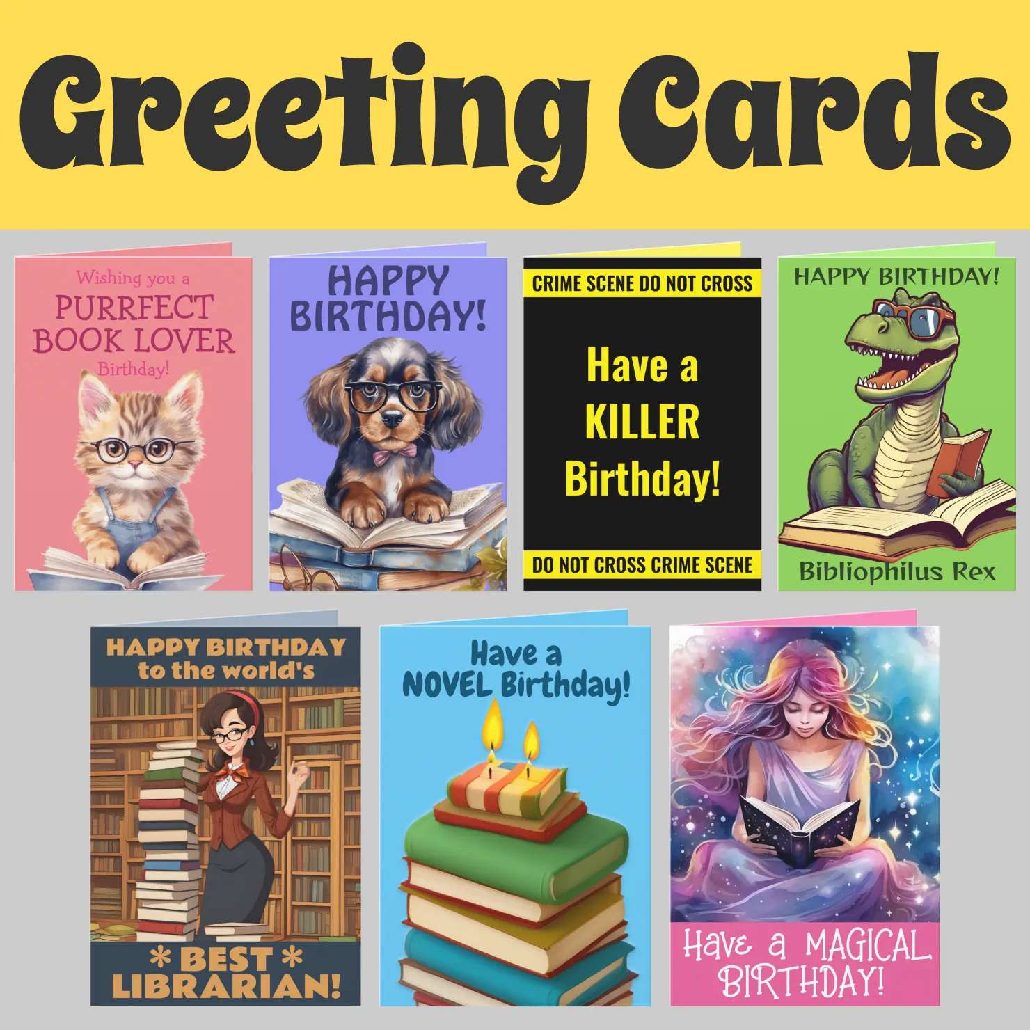 Greeting Cards for Book Lovers #booklover #bibliophile #bookaholic #happybirthday